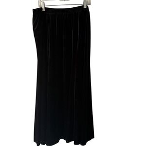 Alfred Dunner Vintage 90s Black‎ Velvet Maxi Skirt Whimsigoth Witchy Grunge